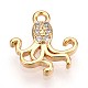 Латунные микропаве прозрачные подвески с фианитом KK-T075-38G-1