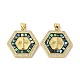 Латунные микропаве прозрачные подвески с фианитом KK-K385-033G-2