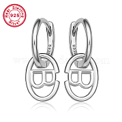 Серьги-кольца из платины 925 пробы с родиевым покрытием ZC9557-4