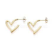Серьги-гвоздики из нержавеющей стали 304 EJEW-N059-10G