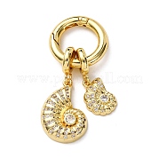Brass Micro Pave Cubic Zirconia European Dangle Charms KK-C119-10A-G