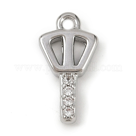 Латунные микропаве прозрачные подвески с фианитом KK-L238-22P-1