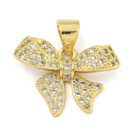 Подвеска с бантом из латуни KK-Z053-14G-03-1