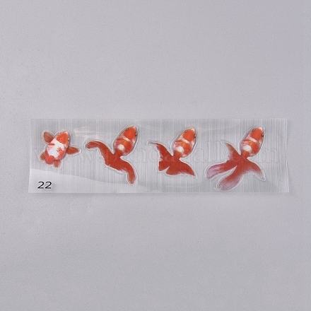 Водостойкие наклейки с рисунком рыбы 3d из смолы DIY-TAC0007-62B-1