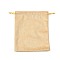 Velvet Jewelry Drawstring Storage Pouches, Rectangle, Wheat, 9.5x7x0.5cm