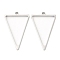 Non-Tarnish 304 Stainless Steel Open Back Bezel Triangle Pendants, For DIY UV Resin, Epoxy Resin, Pressed Flower Jewelry, Stainless Steel Color, 37x23x3mm, Hole: 2.2mm, Inner Diameter: 29.5x20mm