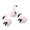 Handmade Lampwork Beads, No Hole, Flamingo Shape, Lavender Blush, 36x11.5x2mm