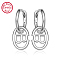 Anti-Tarnish Rhodium Plated Platinum 925 Sterling Silver Hoop Earrings, Initial Letter Drop Earrings, with S925 Stamp, Letter B, 20x8.5mm