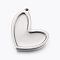 304 Stainless Steel Enamel Settings, Heart Pendant Trays, Stainless Steel Color, 27x24x3mm, Hole: 1.5mm