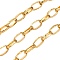 304 Stainless Steel Textured Cable Chains, with Spool, PVD Vacuum Plating, Unwelded, Real 18K Gold Plated, 11x6x2mm, about 32.81 Feet(10m)/Roll