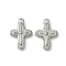 Non-Tarnish 304 Stainless Steel Pendants, Cross Charms, Stainless Steel Color, 19x13x3mm, Hole: 1.8mm
