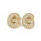 Brass Micro Pave Clear Cubic Zirconia Pendants, Cadmium Free & Nickel Free & Lead Free, Letter G, 21.5x19.5x7mm, hole: 4x2.5mm