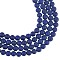 Synthetic Lapis Lazuli Beads Strands, Round, Frosted, Dyed, 8mm, Hole: 1mm, about 47pcs/strand, 15.5 inch(39.37cm), 2strands/box