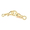 Brass Micro Pave Green Cubic Zirconia Fold Over Clasps, Cadmium Free & Nickel Free & Lead Free, Hand, Real 18K Gold Plated, 34mm