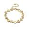 Clear Cubic Zirconia Hollow Heart Link Chain Bracelet, Rack Plating Brass Jewelry for Women, Lead Free & Cadmium Free, Long-Lasting Plated, Real 18K Gold Plated, 7-1/2 inch(19cm)