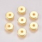 201 Stainless Steel Spacer Beads, Flat Round, Real 18k Gold Plated, 8x2mm, Hole: 2mm