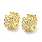 Brass Micro Pave Cubic Zirconia Cuff Earrings for Women, Real 18K Gold Plated, 15x11mm
