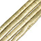 Electroplate Non-magnetic Synthetic Hematite Multi-Strand Links, 2 Hole, for Tile Elastic Bracelets Making, Rectangle, Real 18K Gold Plated, 5x2x1mm, Hole: 0.9mm, about , about 375~380pcs/strand, 15.75 inch(40cm)