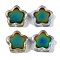 Two Tone Glass Mood Beads, Star, Temperature Sensing Color Changing Beads, AB Color Plated, Green, 14x14.5x5mm, Hole: 1.2mm