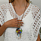 Natural Shell Pendant Necklaces for Women, Colorful, Flower, 19.29 inch(49cm)