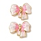 304 Stainless Steel Enamel Pendants, Bowknot Charms, Ion Plating(IP), Real 18K Gold Plated, 17x20.5x3.5mm, Hole: 1.4mm