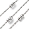 304 Stainless Steel Chains with Beads, Soldered, with Spool, Double Round, Stainless Steel Color, 8x4mm
