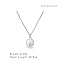 Simple Stainless Steel Pave Clear Cubic Zirconia Flat Round Pendant Necklaces for Women's Daily Wear, Silver, 16.54 inch(42cm)