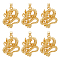 Brass Pendants, Dragon, Golden, 30x23x10.5mm, Hole: 4x4.5mm, 6pcs/box
