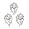 Tarnish Resistant 304 Stainless Steel Links Connectors, Teardrop with Bird, Stainless Steel Color, 33.5x18.5x1.5mm, Hole: 1.6mm