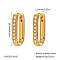 Elegant Stainless Steel Oval Hoop Earrings, with Imitation Pearl, Real 18K Gold Plated, 20.3x13.9mm