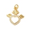 Rack Plating Brass Micro Pave Cubic Zirconia Pendants, Enamel Style, Cadmium Free & Lead Free, Long-Lasting Plated, Heart, Real 18K Gold Plated, 20.5x18.5x3.5mm, Hole: 3mm
