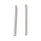 Non-Tarnish 304 Stainless Steel Pendants, Cuboid/Bar Charm, Stainless Steel Color, 32.5x2.5x2mm, Hole: 1.4mm