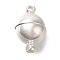 Brass Magnetic Clasps, Cadmium Free & Nickel Free & Lead Free, Round, 925 Sterling Silver Plated, 16x10mm, Hole: 1.6mm