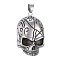 304 Stainless Steel Big Pendants, Halloween, Skull, Antique Silver, 59.5x37x20mm, Hole: 11x7.5mm