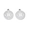 Non-Tarnish 201 Stainless Steel Pendants, Laser Cut, Compass, Stainless Steel Color, 17.5x15x1mm, Hole: 1.4mm