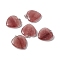 Natural Strawberry Quartz Pendants, with Platinum Tone Brass Findings, Heart Charm, 27~28x25x7mm, Hole: 7x4mm