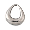 304 Stainless Steel Pendants, Anti-Tarnish, Teardrop Charm, Stainless Steel Color, 16x14.5x3mm, Hole: 10x7mm