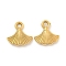 Ion Plating(IP) 304 Stainless Steel Pendants, Ginkgo Leaf Charm, Real 18K Gold Plated, 16x15.5x3mm, Hole: 2.1mm