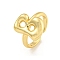 Brass Letter Open Cuff Rings for Women, Cadmium Free & Lead Free, Adjustable, Real 18K Gold Plated, Letter B, 15~16.5x7~16.5mm