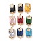 Brass Pave Faceted Glass Rectangle Connector Charms, Cadmium Free & Nickel Free & Lead Free, Clear Cubic Zirconia Butterfly Links, Light Gold, Mixed Color, 21x10x9mm, Hole: 1.6mm