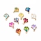 Brass with K9 Glass Connector Charms, Golden Maple Leaf Links, Cadmium Free & Nickel Free & Lead Free, Mixed Color, 20x14x5.5mm, Hole: 1.5mm