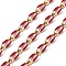Ion Plating(IP) 304 Stainless Steel Enamel Twisted Oval Link Chains, with Spool, Soldered, Real 18K Gold Plated, Oval, Red, 9x4x1mm, about 16.40 Feet(5m)/Roll