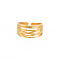 Ion Plating(IP) 304 Stainless Steel Criss Cross Open Cuff Ring for Women, Nickel Free, Real 18K Gold Plated, US Size 9 3/4(19.5mm)