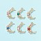 6Pcs 6 Colors Acrylic Rhinestone Pendants, with Alloy and Plastic Imitation Pearl Beads, Moon with Star, Golden, Mixed Color, 20x15x3mm, Hole: 1.5mm, 1pc/color