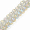 Electroplate Transparent Glass Beads Strands, Faceted, Round, Light Goldenrod Yellow, 9.5x8.5mm, Hole: 1.5mm, about 65~70pcs/strand, 22.05 inch~23.62 inch(56~60cm)