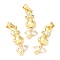 Rack Plating Brass Micro Pave Cubic Zirconia Pendants, Long-Lasting Plated, Lead Free & Cadmium Free, Flower, Real 18K Gold Plated, 24.5x9x4mm, Hole: 4x3mm