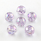 Round AB Color Transparent Acrylic Beads, with Colorful Glitter Powder, Plum, 14mm, Hole: 2mm, about 318pcs/500g