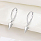 S925 Sterling Silver Geometric Triangle Hoop Earrings for Unisex, Silver, 20x10mm