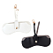 2Pcs 2 Colors Portable PVC Leather Glasses Cases, Multifunctional Storage Bag, with Zine Alloy Swivel Clasp, for Eyeglass, Sun Glasses Protector, Mixed Color, 225x155x11mm, 1pc/color