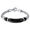 Dyed Natural Tiger Eye Curved Rectangle Link Bracelet, Black